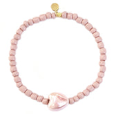 Armband stone hart rosé