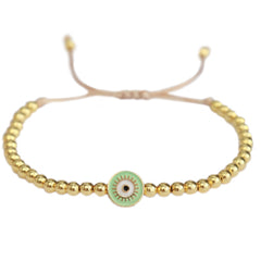 Brazalete mal de ojo oro menta
