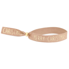 Wildlederarmband Merry Christmas beige