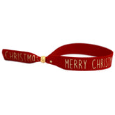 Suede bracelet Merry Christmas red