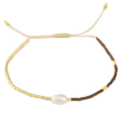 Armband miyuki parel brown