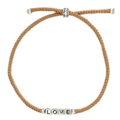 Pulsera del amor plata caramelo