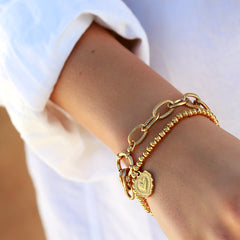 Armband Goldkugel Herz