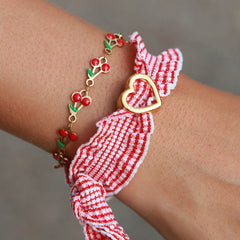 Armband heart ruffle rood