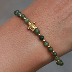 Bracelet gemstone turtle serpentine