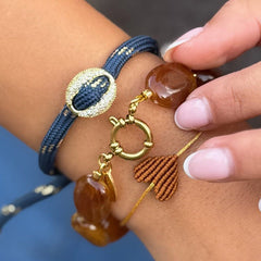 Armband bean diamant blauw