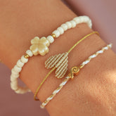 Armbänder Set beige Klee