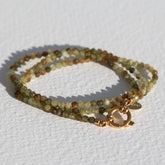 Armband facet wrap Green Garnet