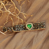 Pulsera leopardo strass verde