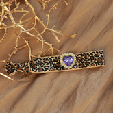 Pulsera de leopardo con pedrería morada
