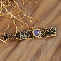 Bracelet leopard rhinestone purple