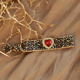 Pulsera leopardo strass rojo