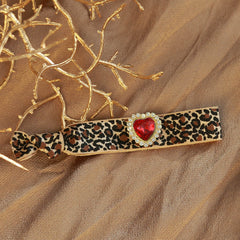 Armband Leopard Strass rot