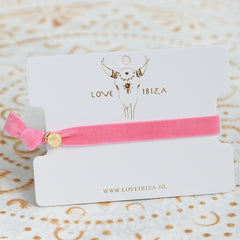 Pulsera de terciopelo coral