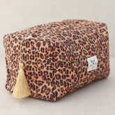 Blockprint toiletry bag leopard