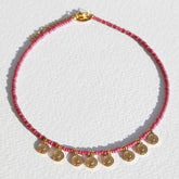 Ketting Miyuki gouden muntjes rosé
