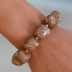 Bracelet cube taupe