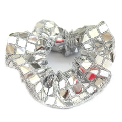 Scrunchie disco zilver