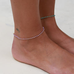 Enkelbandje chain lilac