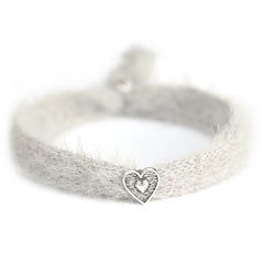Bracelet fluffy gray silver