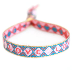 Pulsera tejida amor azul