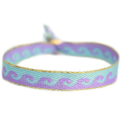 Pulsera tejida onda azul