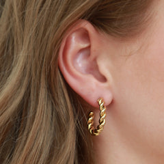 Pendientes de oro aros retorcidos