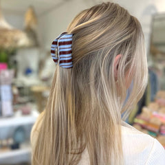 Haarspange gestreift blau