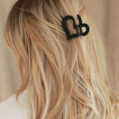 Hair clip medium heart black