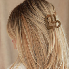 Haarklem medium heart taupe