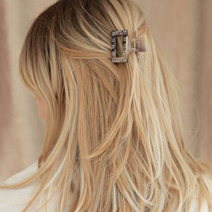 Pince à cheveux petite straight strass taupe