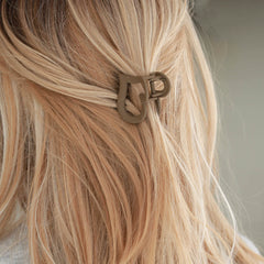 Hair clip set heart black caramel