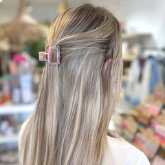 Hair clip swirl light pink small