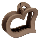 Hair clip medium heart taupe
