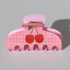 Pinza para el pelo diamante rosa cereza