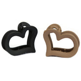 Hair clip set heart black caramel