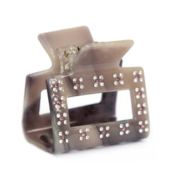 Pince à cheveux petite straight strass taupe