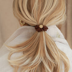 Scrunchie set strass bruin/zwart