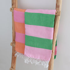 Hamam towel green/pink