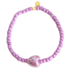 Pulsera de piedra de ciervo lavanda