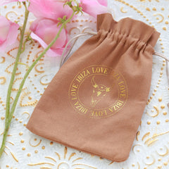 Bolsa de regalo de lino beige