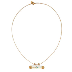 Ketting evil eye white bar