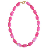 Golden necklace rocks pink