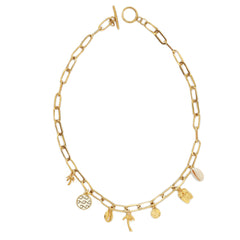 Strand-Anhänger mit goldenen Gliederketten