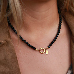 Ketting Javea zwarte steen