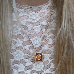 Collier tableau violet