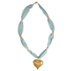 Ketting denim bold hart