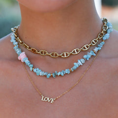 Halskette Koralle Stein gold