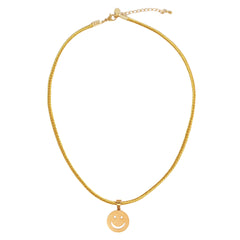 Collier smiley en cordon doré
