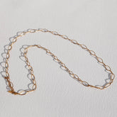 Gouden lange ketting ovaal